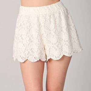 Free People White Lace Shorts